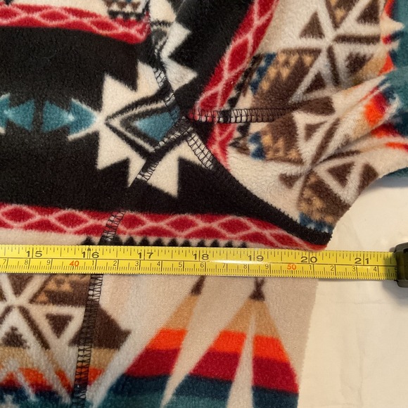 Powder River Outfitters Women L Fleece Quarter Zip Jacket Southwest Aztec Tribal - Picture 14 of 15